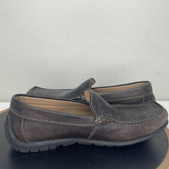 Ecco Fusion Loafers Men 8-8.5 Slip On Grained Leather Dark Brown Business Casual main image 5